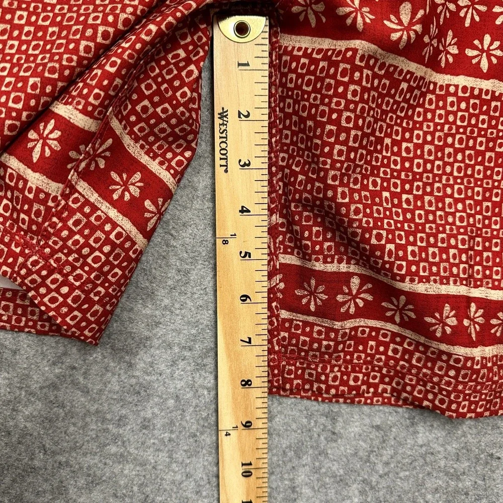 Hurley Boardshorts Mens 31‎ Red Cream Pattern Hurley Leg Logo Y2K Surf Swimwear